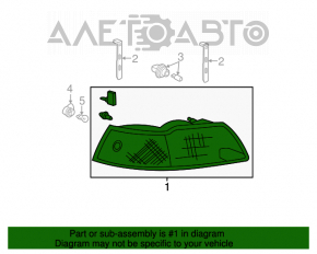 Farul dreapta față Ford Mustang 99-04, gol, cu halogen, zgârieturi, ciobituri, suport rupt