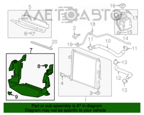 Deflector radiator superior Cadillac ATS 15-18 2.5 3.6