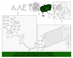 Компрессор кондиционера Chevrolet Cruze 11-15 1.8