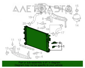 Radiatorul de răcire a apei pentru Chevrolet Malibu 16-18 1.5T cu răcire pentru cutia de viteze.