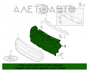 Suportul grilei radiatorului Ford Escape MK3 17-19 rest, ruptura de fixare