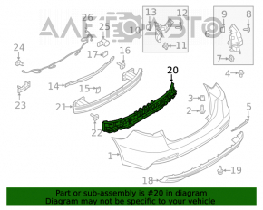 Absorbantul de bara spate Ford Fusion mk5 19-20 nou, neoriginal.