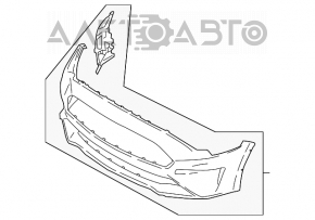 Bara față goală Ford Mustang mk6 18- restilizată pentru remorcare cu cârlig și capac nou, neoriginal