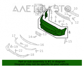 Bara față goală Ford Mustang mk6 18- restilizată pentru remorcare cu cârlig și capac nou, neoriginal