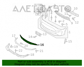 Grila inferioară a bara față Ford Mustang mk6 18- este nouă, neoriginală