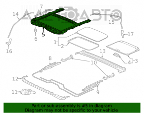 Geam asamblat Honda Civic X FC 16-21 4d, gri, cu plasă de protecție.