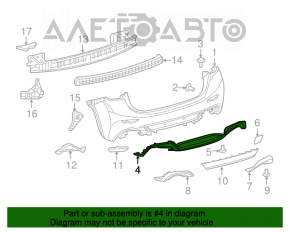 Moldura grilei spate a bara de protecție centrală Infiniti QX30 17- S