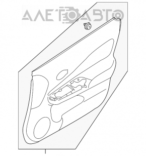 Capacul ușii, cartela din față dreapta Nissan Versa Note 13-19 negru.