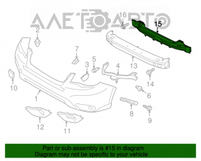 Усилитель переднего бампера Subaru Forester 14-16 SJ дорест