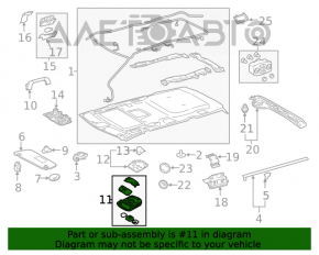 Plafonul de iluminare frontal pentru Toyota Sienna 11-20, gri, sub geamul de vizualizare