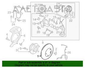 Placă de frână față dreapta Hyundai Elantra AD 17-20 280/23mm