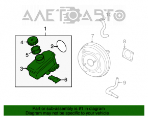 Cilindrul principal de frână cu rezervor Infiniti G35 G37 4d 06-14 2wd