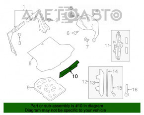 Накладка проема багажника Nissan Sentra 13-19 черная, затерта