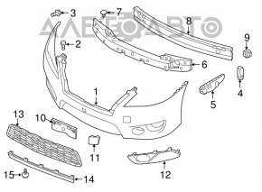 Grila inferioară a bara de protecție față pentru Nissan Sentra 13-15 pre-restilizare.