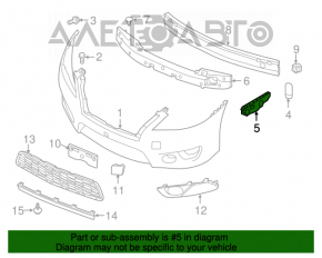 Suportul pentru bara de protecție față a aripii dreapta Nissan Sentra 13-15 pre-restilizare.