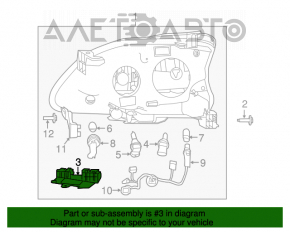 Suportul drept al bara de protecție față sub farul Nissan Sentra 13-15 pre-restilizare.