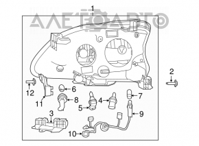 Far stânga față Nissan Sentra 13-15, gol, nou, neoriginal.