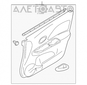 Capacul ușii, cartela din față dreapta Nissan Versa 12-19 SUA, negru sub mâner.