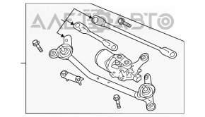 Trapezul de curățare a parbrizului cu motor pentru Nissan Versa 12-19 SUA