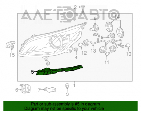 Крепление переднего бампера под фарой правое Chevrolet Malibu 13-15