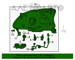 Far stânga față Nissan Sentra 13-15 goală, fără vopsea.