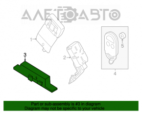 ANTENĂ ASAMBLARE-ÎNCĂPĂTOR INTELIGENT FĂRĂ CHEIE pentru Nissan Leaf 11-17