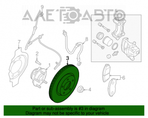 Placă de frână față dreapta Nissan Altima 19- 295/26mm ruginită.