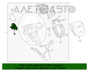 Butoanele de control de pe volanul stâng al Chevrolet Volt 11-15 sunt pentru controlul de croazieră