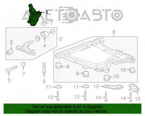 Butucul roții față stânga Chevrolet Volt 11-15 cu capac