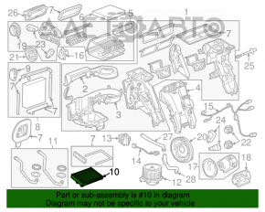 Radiatorul încălzitorului pentru încălzirea Chevrolet Volt 11-15