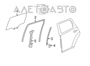 Geam usi spate stanga Acura MDX 07-13 nou original OEM