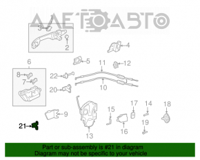 Buclea ușii din spate dreapta inferioară pentru Acura MDX 07-13.