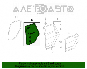 Garnitura de etanșare a cadrului ușii din spate dreapta pentru Acura MDX 07-13