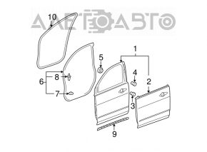 Garnitură ușă față dreapta Acura MDX 07-13