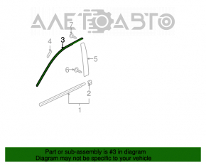 Garnitură ușă superioară față dreapta Acura MDX 07-13 neagră