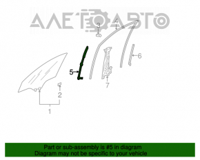 Geam ghidaj ușă față stânga Acura MDX 07-13