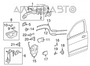 Limitatorul ușii din față dreapta pentru Acura MDX 07-13