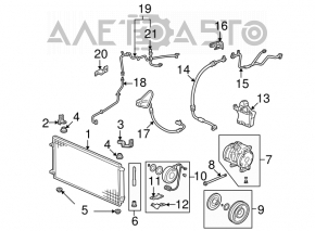 Radiatorul condensatorului de aer condiționat pentru Acura MDX 07-13, nou, TYC, Taiwan.