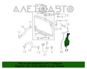 Rezervor de expansiune pentru răcirea motorului Acura MDX 07-13 fără capac