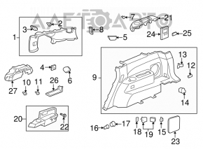 Capac spate stânga pentru Acura MDX 07-13 gri.