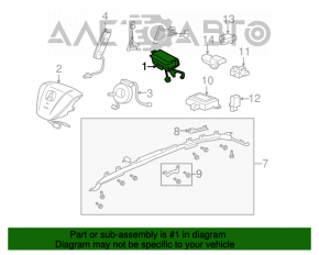 Airbagul pasagerului din bordul Acura MDX 07-13.