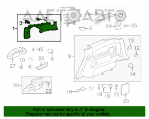 Capac spate stânga pentru Acura MDX 07-13 gri.