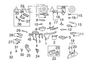 Suporturi de pahare capac Acura MDX 07-13 zgârieturi, nu există fragment de carcasă