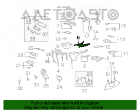 Suporturi de pahare capac Acura MDX 07-13 zgârieturi, nu există fragment de carcasă