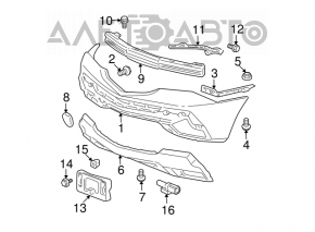 Suportul pentru bara de protecție față stânga Acura MDX 07-13