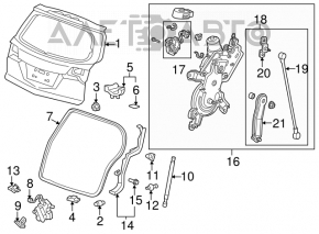 Уплотнитель резина двери багажника Acura MDX 07-13