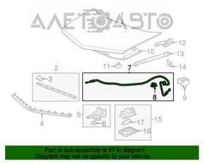 Трос открывания замка капота Acura MDX 07-13 c ручкой