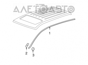 Накладка крыши левая Acura MDX 07-13 бе рейлингов