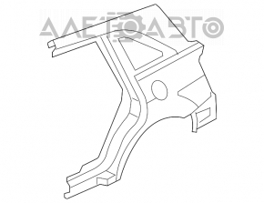 Aripa spate stânga Acura MDX 07-13 argintie pe caroserie.