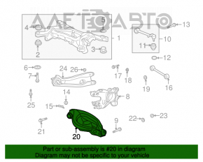 Maneta inferioară pentru arc spate dreapta Acura MDX 07-13